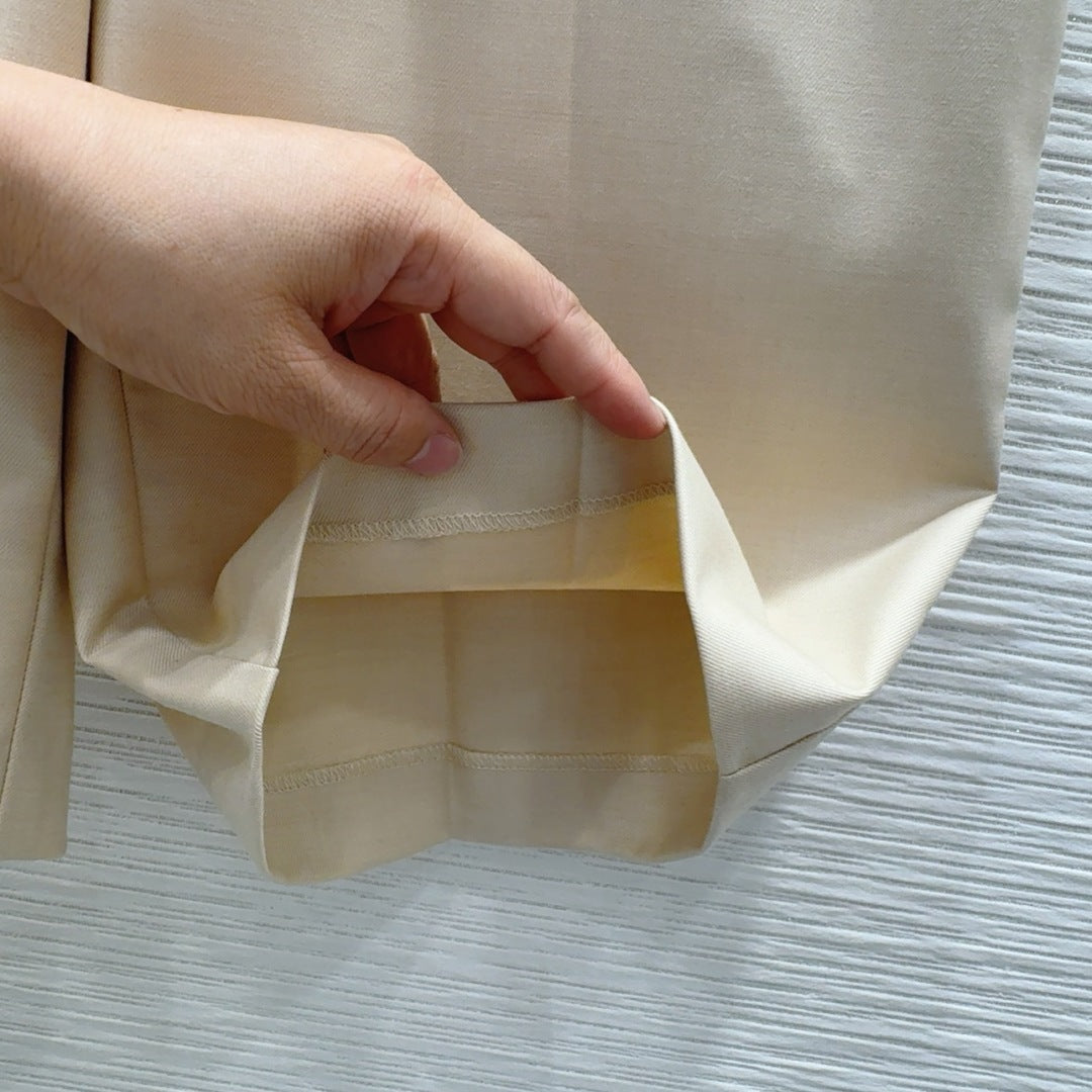 LV 25 Simple Elegant Vest Set Black Beige Poliester Wool