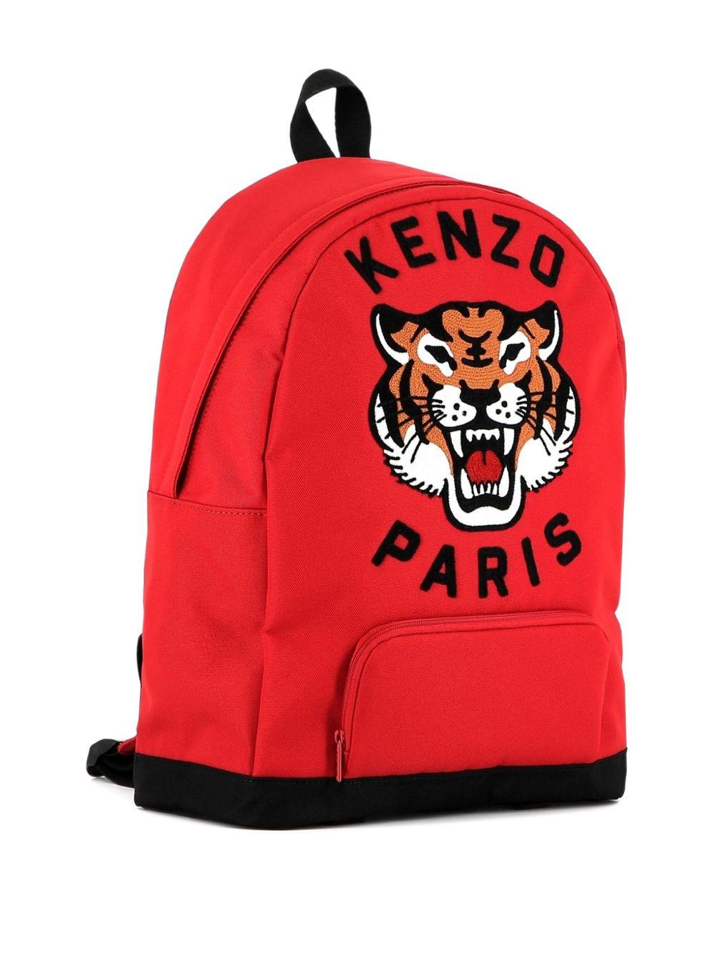 Zaino per bambini Kenzo Kids rosso con ricamo Tiger