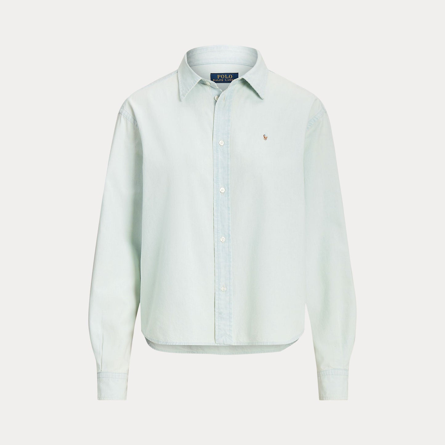 CROPPED BOXY CHAMBRAY SHIRT