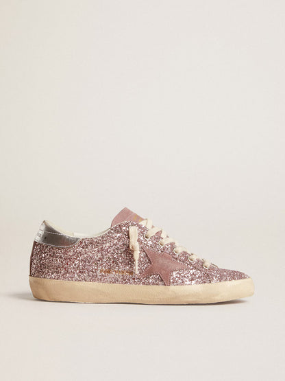 Super-Star LTD in glitter con stella in suede e talloncino argento "ULTIMI PEZZI"
