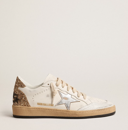 Ball Star con stella in pelle metallizzata e tallone glitterato "ULTIMI PEZZI"