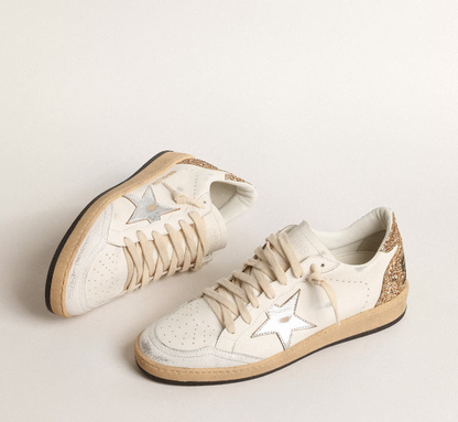Ball Star con stella in pelle metallizzata e tallone glitterato "ULTIMI PEZZI"