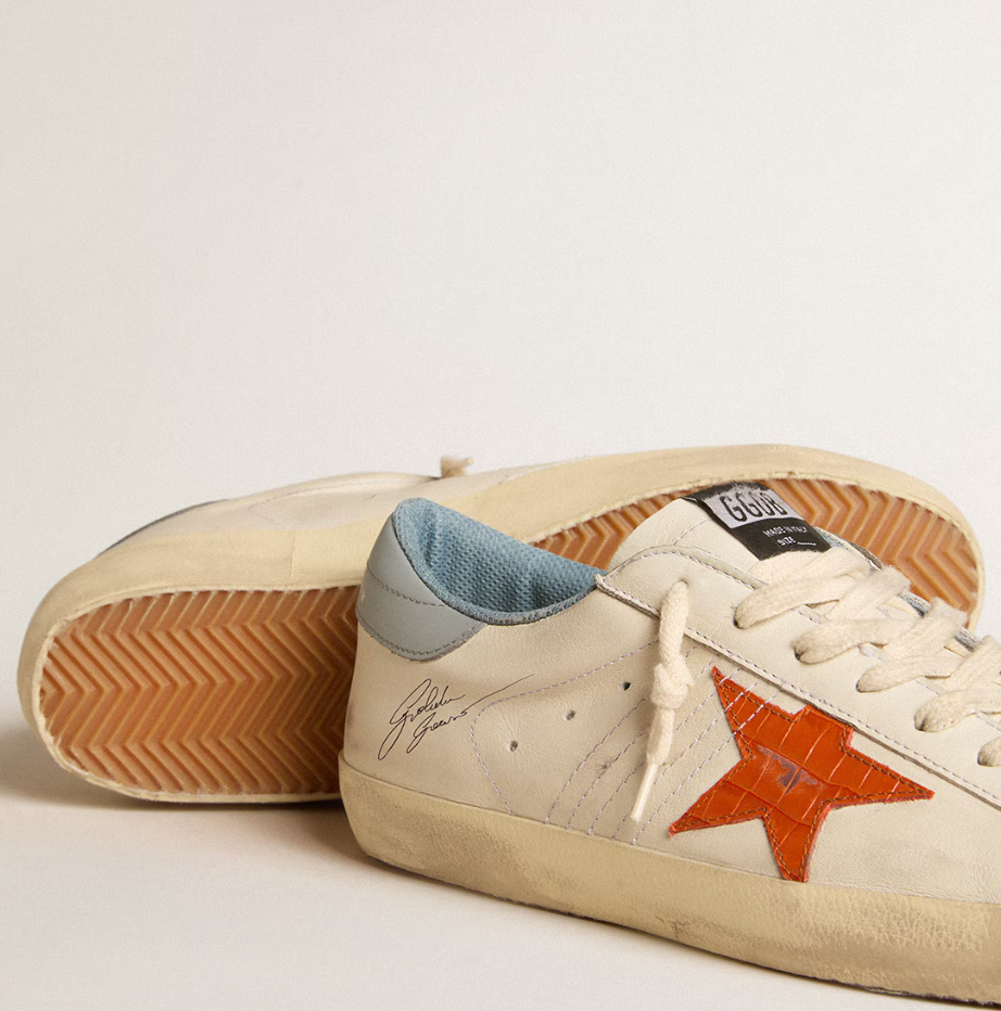 Super-Star Uomo con stella stampa coccodrillo e talloncino azzurro argento "ULTIMI PEZZI"