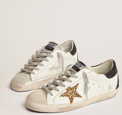 Super-Star LTD con stella dorata e talloncino nero in glitter "ULTIMI PEZZI"