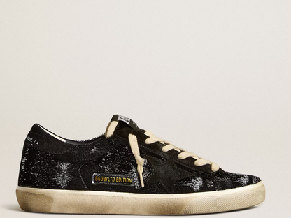 Men’s Super-Star in black velvet and suede with black suede star "ULTIMI PEZZI"