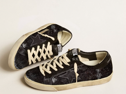 Men’s Super-Star in black velvet and suede with black suede star "ULTIMI PEZZI"