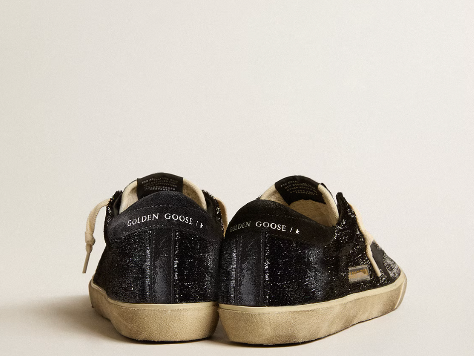 Men’s Super-Star in black velvet and suede with black suede star "ULTIMI PEZZI"