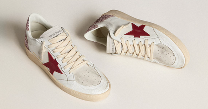 Women's Ball Star LTD with red leather star and pink glitter heel tab