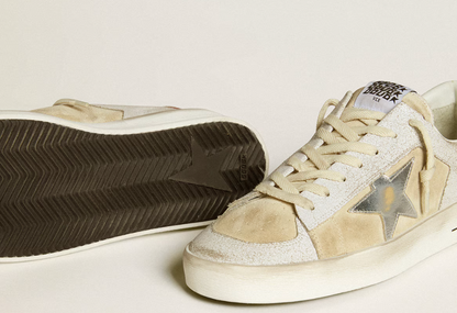 Men's Stardan in nubuck and crackle leather with silver metallic leather star "ULTIMI PEZZI"