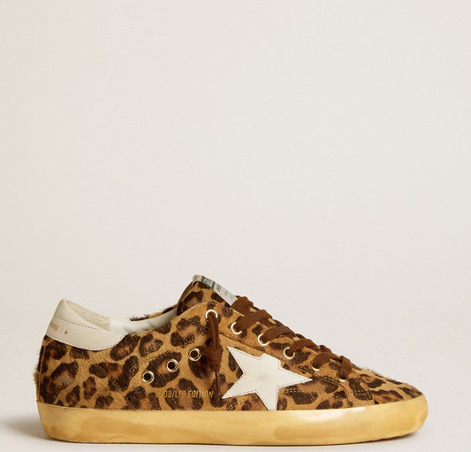 Super-Star LTD in leopard-print pony skin with leather star and heel tab "LIMITED"