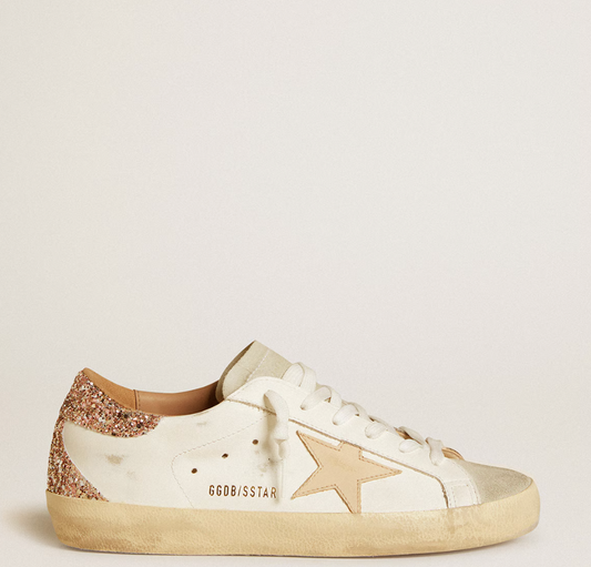 Super-Star with nude leather star and gold glitter heel tab "LIMITED"