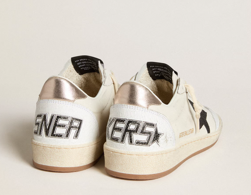 Ball Star in nappa with glitter star and metallic nappa heel tab