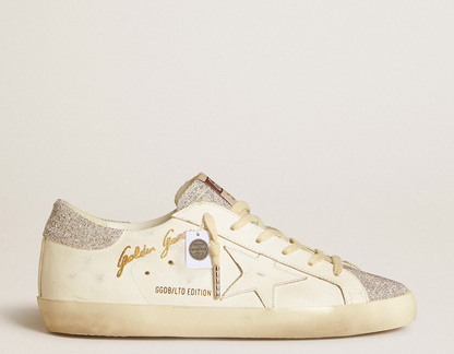 Super-Star LTD in white leather with Swarovski micro-crystal inserts