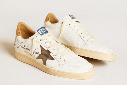 Ball Star in nappa con stella laminata e talloncino in pelle cocco