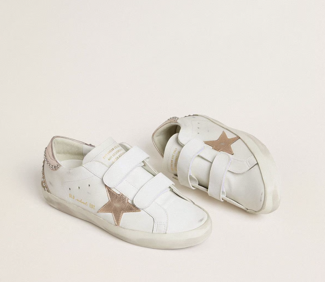 Old School LTD Donna con stella e talloncino in pelle laminata oro rosa