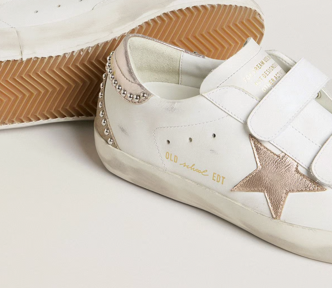 Old School LTD Donna con stella e talloncino in pelle laminata oro rosa