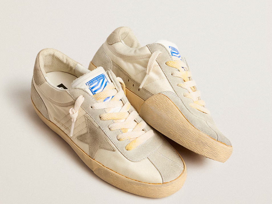 Super-Star LAB in nylon with dove-gray star and ice-gray suede inserts "ULTIMI PEZZI"