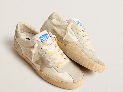 Super-Star LAB in nylon with dove-gray star and ice-gray suede inserts "ULTIMI PEZZI"