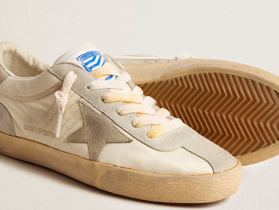 Super-Star LAB in nylon with dove-gray star and ice-gray suede inserts "ULTIMI PEZZI"