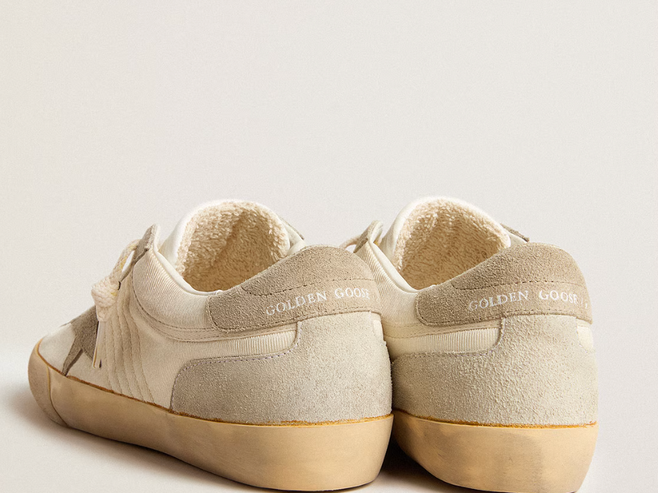 Super-Star LAB in nylon with dove-gray star and ice-gray suede inserts "ULTIMI PEZZI"