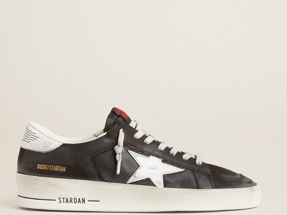Stardan in black nubuck and mesh with gray leather star and heel tab "ULTIMI PEZZI"