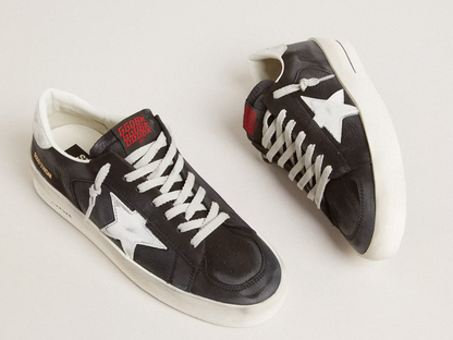 Stardan in black nubuck and mesh with gray leather star and heel tab "ULTIMI PEZZI"