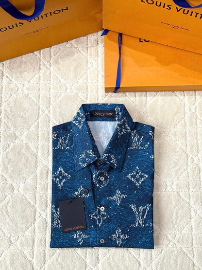 LV 25 Starry Sky Print Set Blue Polyamide