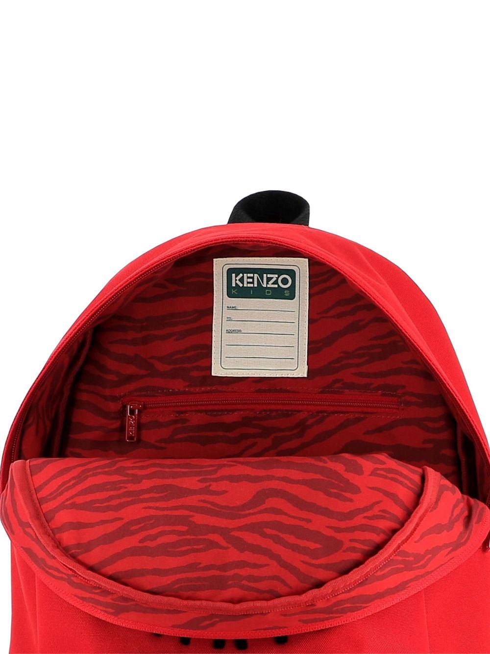 Zaino per bambini Kenzo Kids rosso con ricamo Tiger