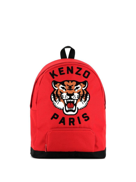 Zaino per bambini Kenzo Kids rosso con ricamo Tiger