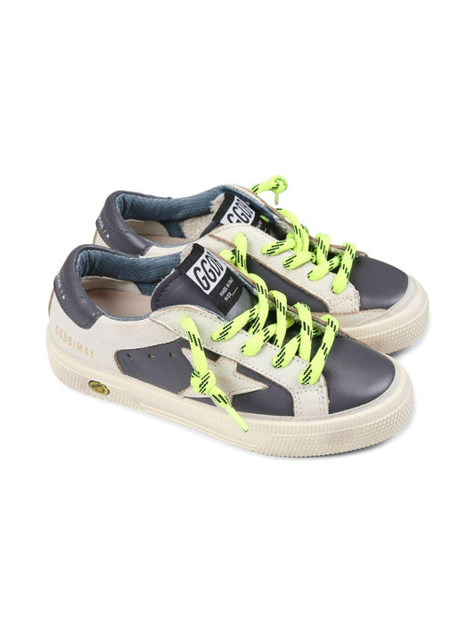 Sneakers per bambino Golden Goose Kids in pelle blu con chiusura con lacci
