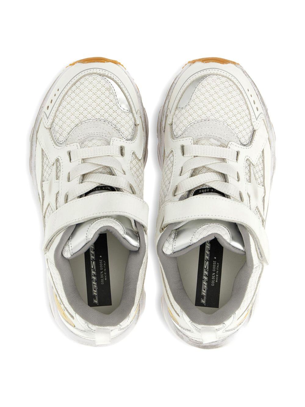 Sneakers per bambini Golden Goose Kids bianche con cinturino touch