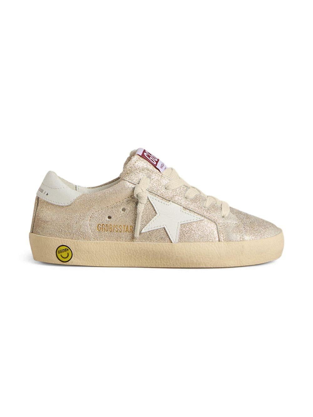 Sneakers Super Star per bambina Golden Goose Kids oro con chiusura frontale con lacci