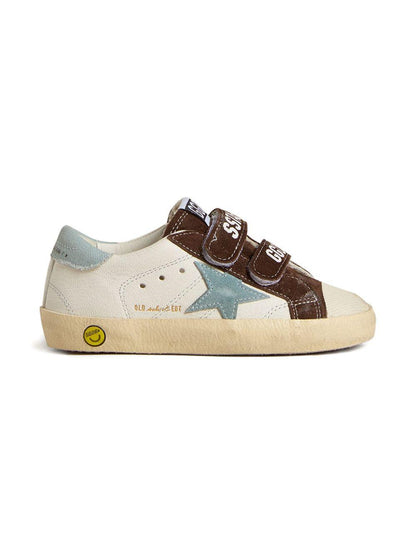 Sneakers Old School per bambino Golden Goose Kids beige con inserti in pelle scamosciata