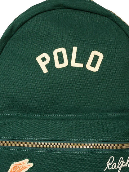 Zaino per bambini Polo Ralph Lauren Kids verde con toppa ricamata