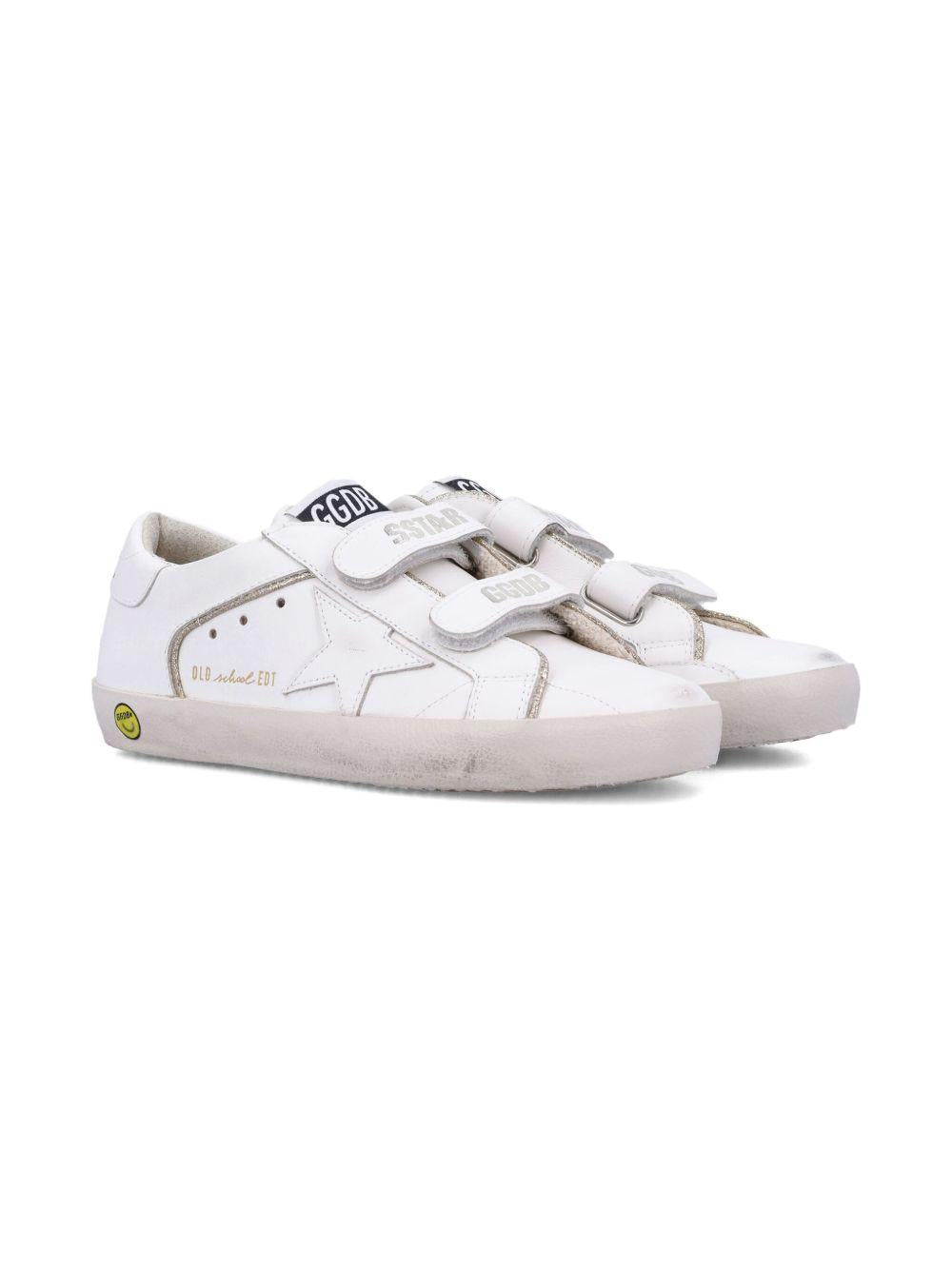 Sneakers per bambini Golden Goose Kids bianco a stella con chiusura a strappo