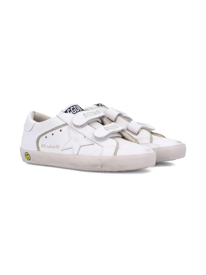 Sneakers per bambini Golden Goose Kids bianco a stella con chiusura a strappo