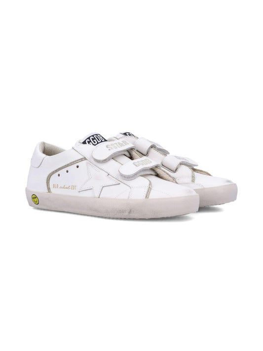 Sneakers per bambini Golden Goose Kids bianco a stella con chiusura a strappo