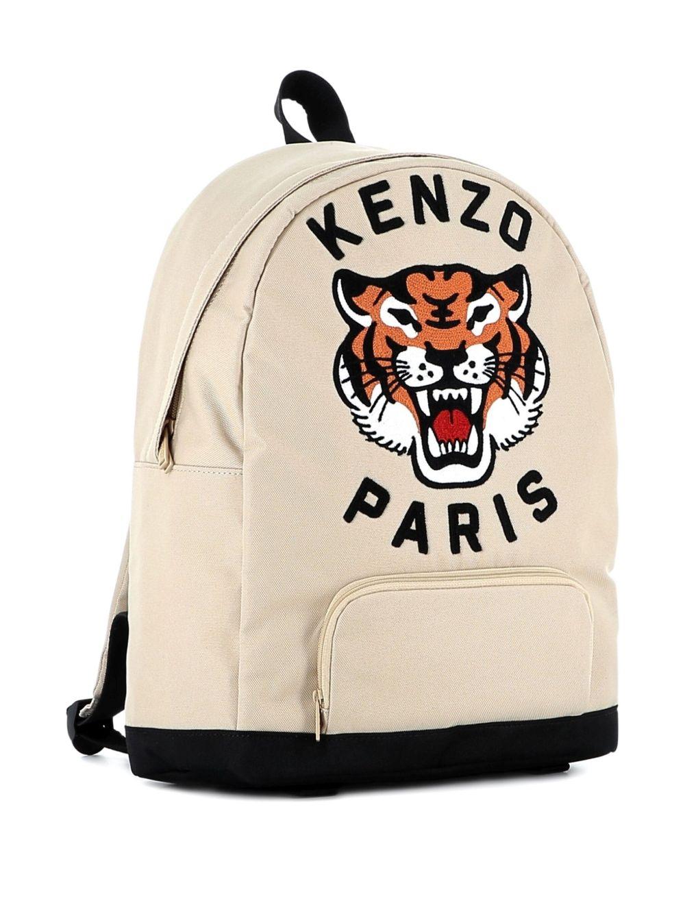 Zaino per bambini Kenzo Kids beige con ricamo con logo