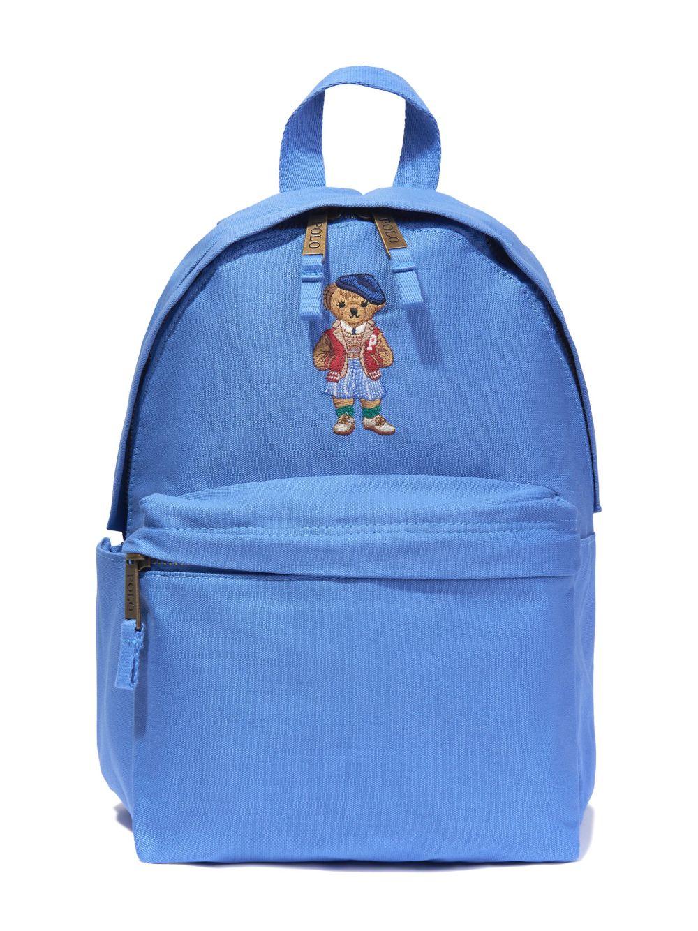 Zaino per bambini Polo Ralph Lauren Kids beige con motivo ricamato