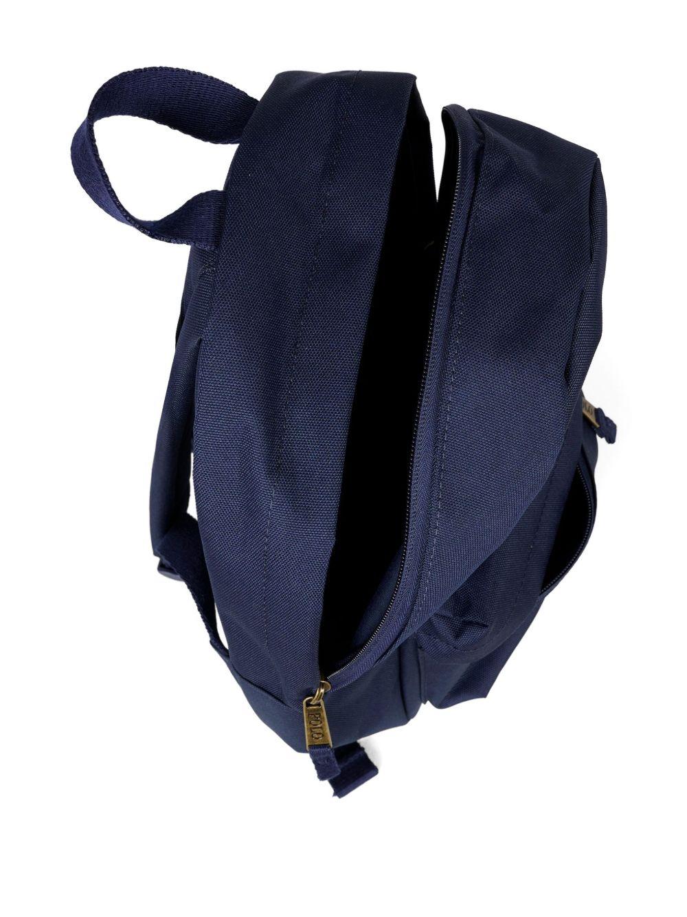 Zaino per bambino Polo Ralph Lauren Kids blu con orsetto ricamato