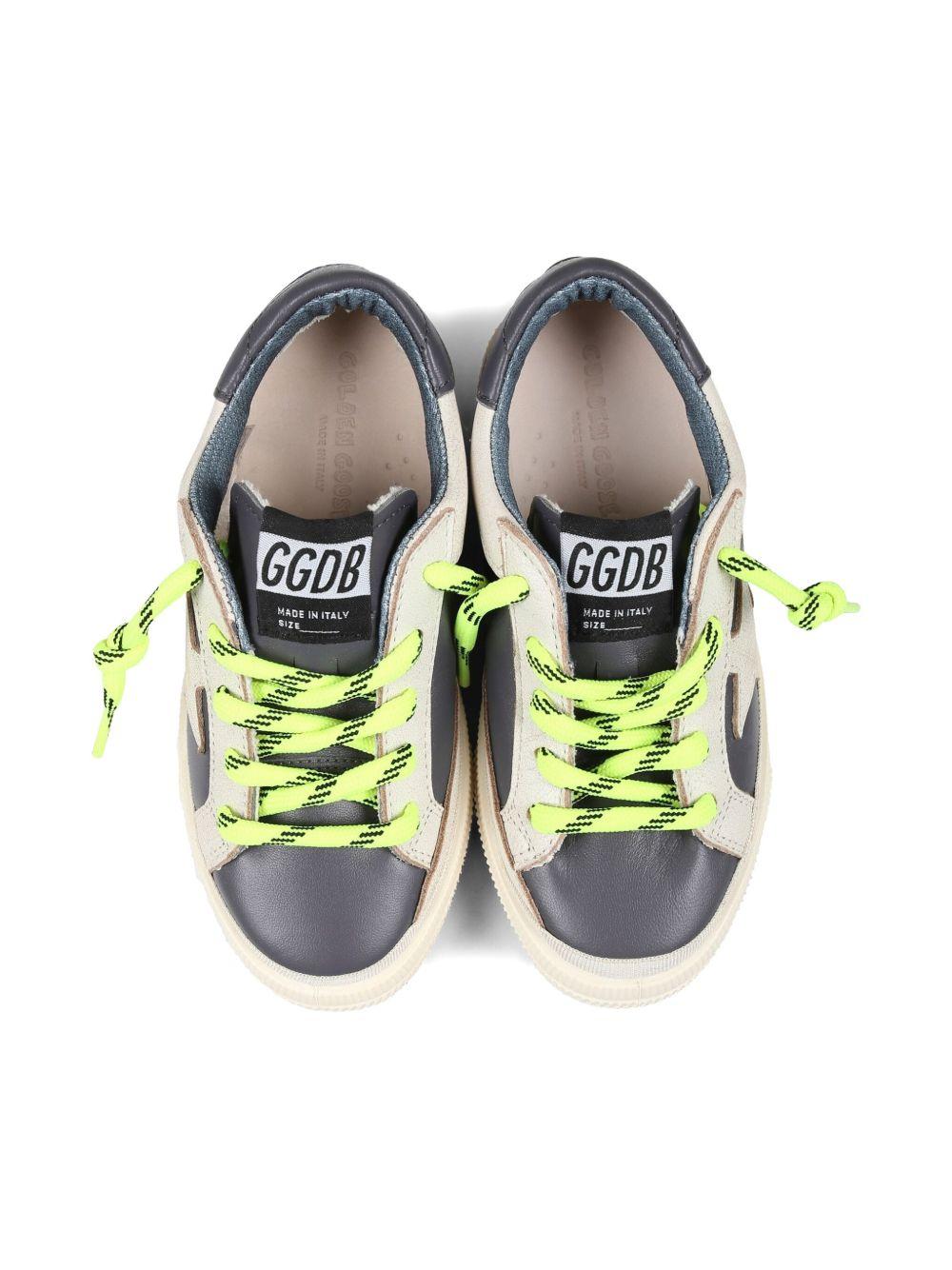 Sneakers per bambino Golden Goose Kids in pelle blu con chiusura con lacci