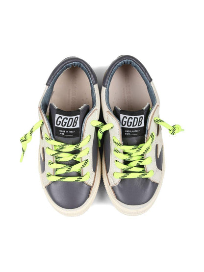 Sneakers per bambino Golden Goose Kids in pelle blu con chiusura con lacci