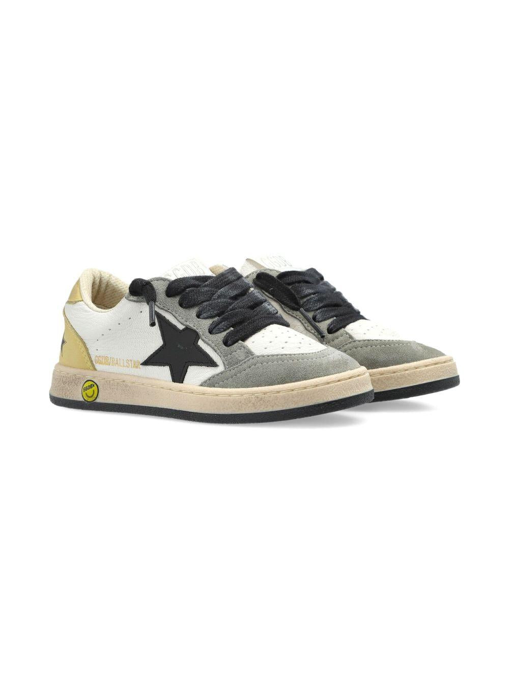 Sneakers Ball Star per bambino Golden Goose Kids grigie con inserti in pelle scamosciata