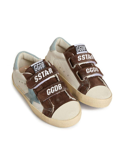 Sneakers Old School per bambino Golden Goose Kids beige con inserti in pelle scamosciata