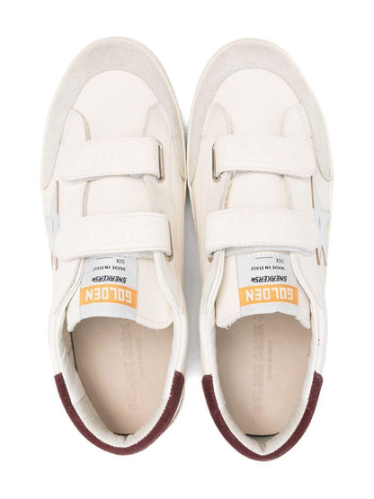 Sneakers Old School per bambino Golden Goose Kids bianche con chiusura a strappo