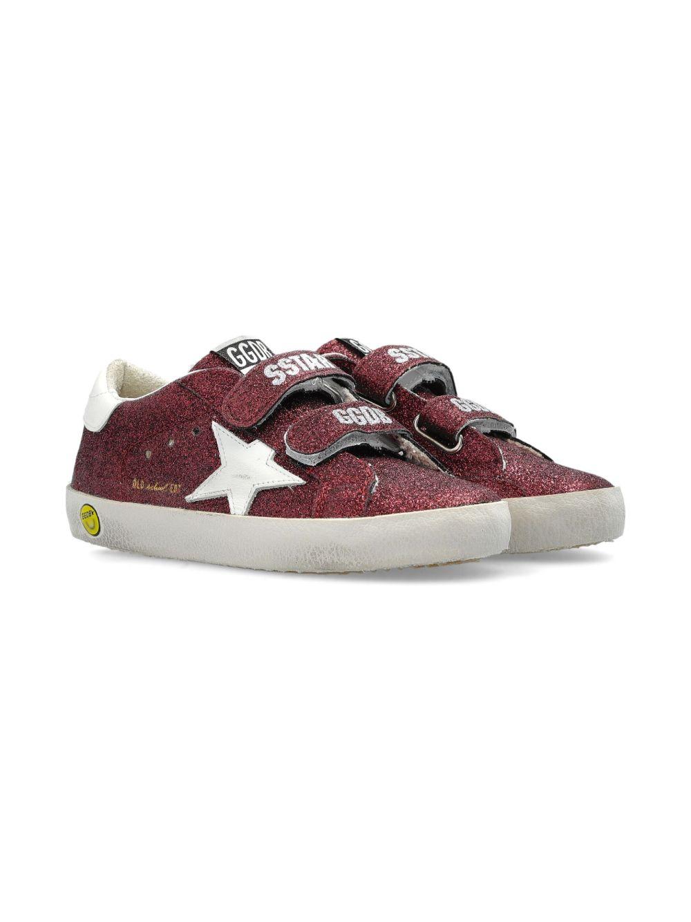 Sneakers Old School per bambina Golden Goose Kids bordeaux con chiusura a strappo