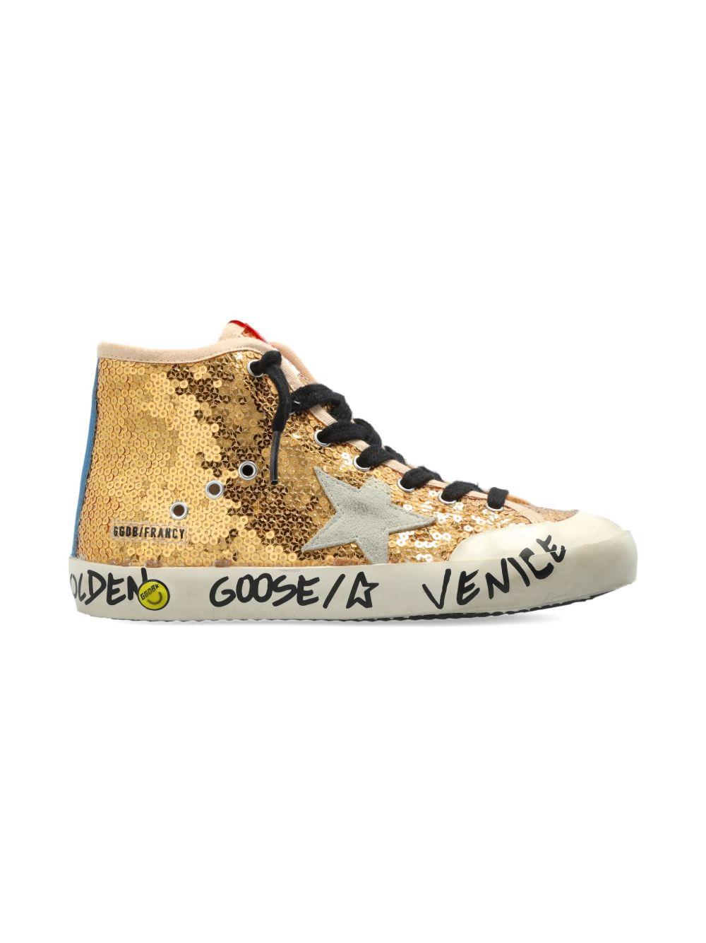Sneakers per bambino Golden Goose Kids oro con paillettes