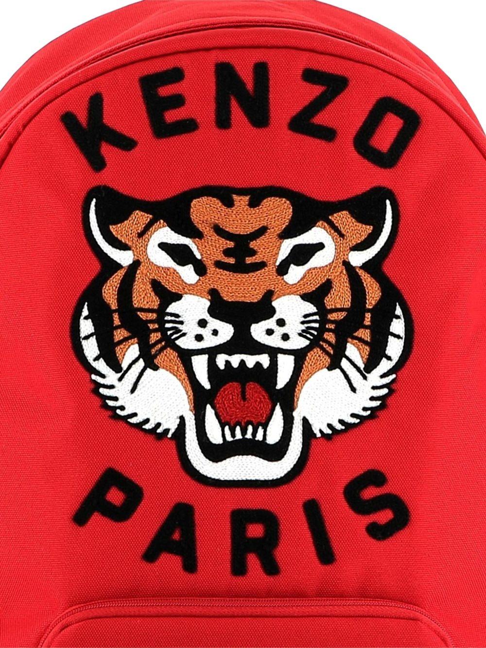 Zaino per bambini Kenzo Kids rosso con ricamo Tiger