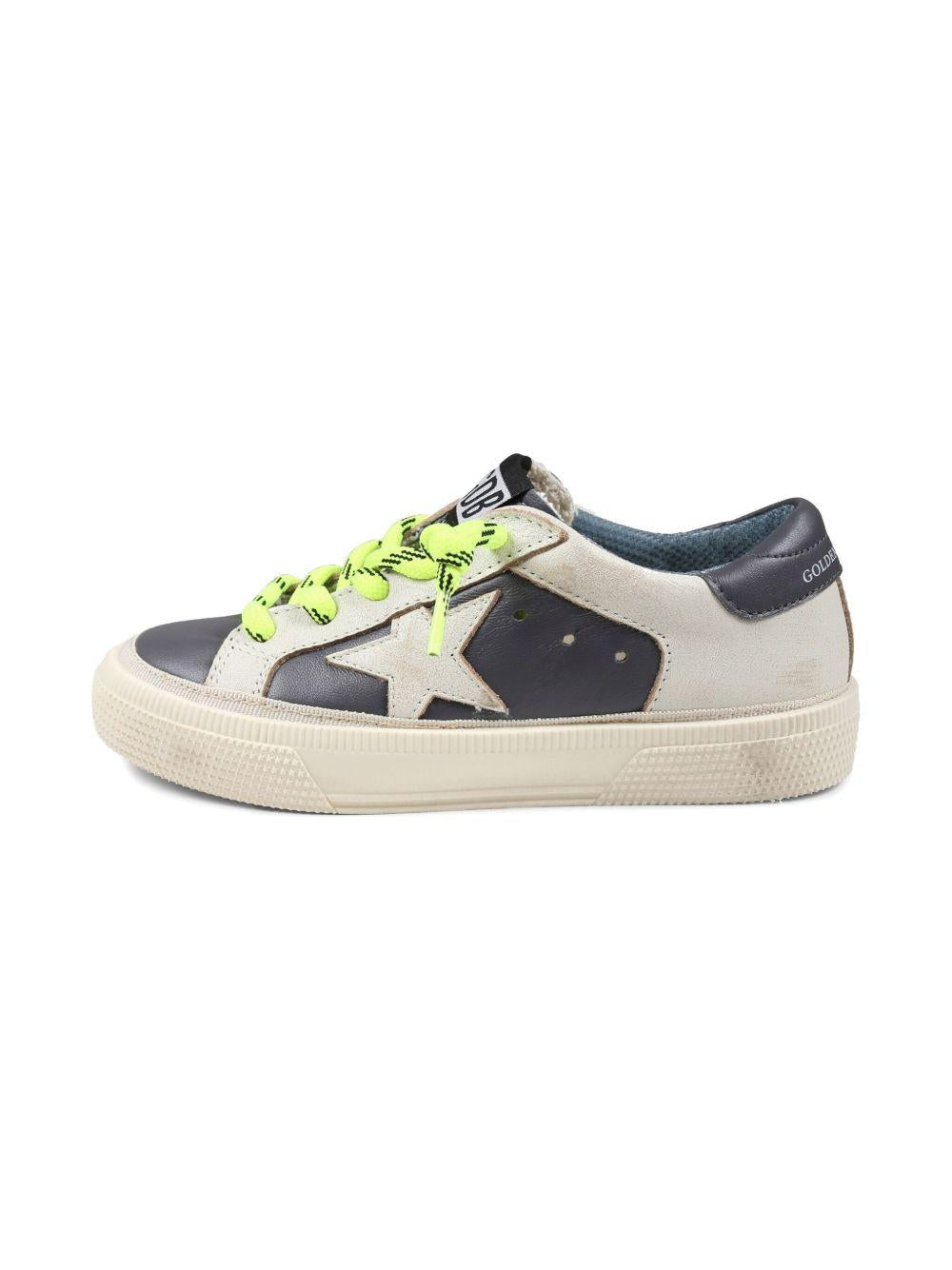 Sneakers per bambino Golden Goose Kids in pelle blu con chiusura con lacci