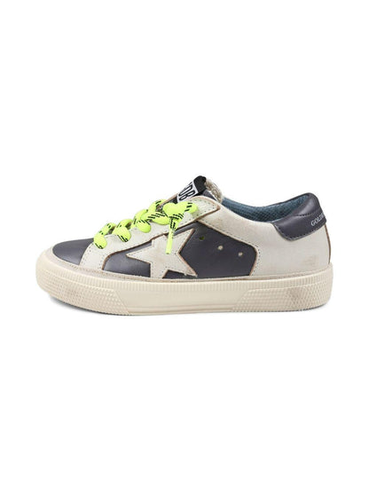 Sneakers per bambino Golden Goose Kids in pelle blu con chiusura con lacci